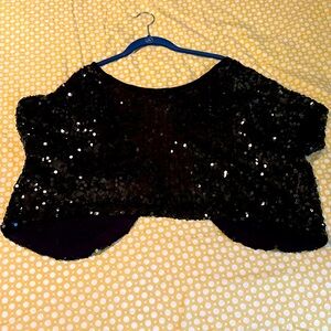 INC Sequin Crop Top, Open Back